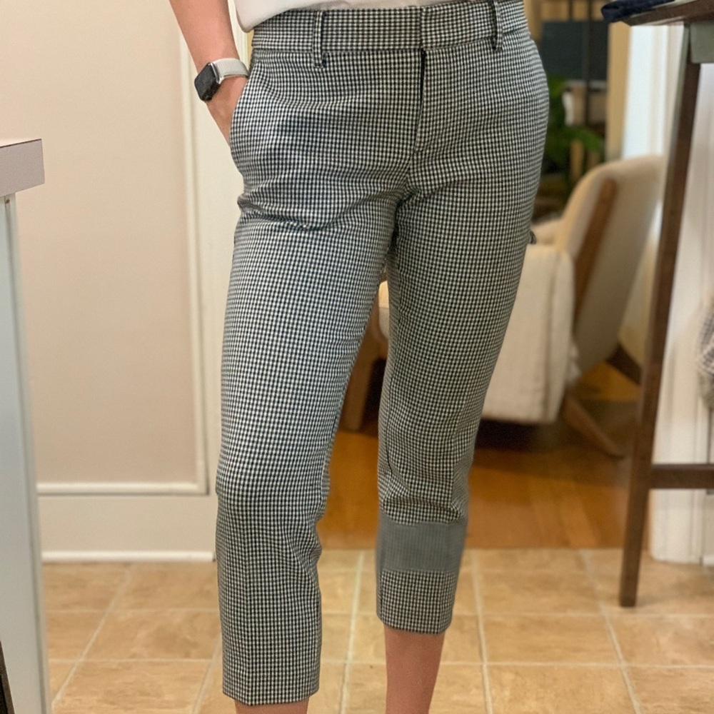 Ann Taylor Herringbone Crop Trouser